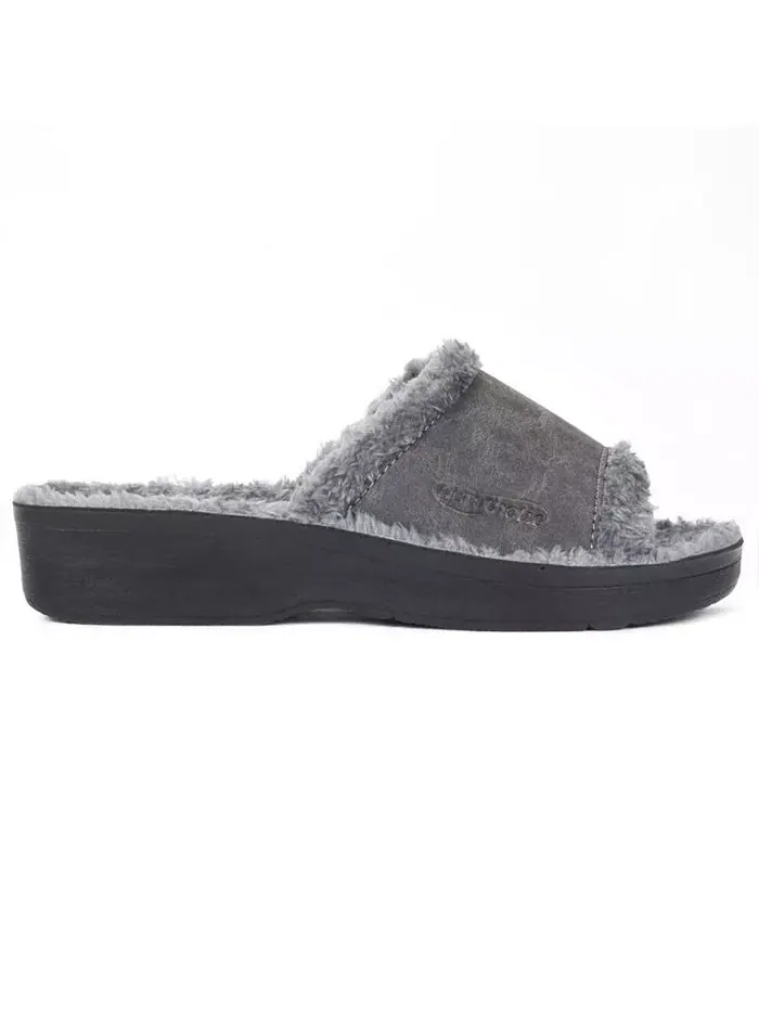 Женские слайды Aspen Fuzzy Strap с поддержкой свода стопы Aerothotic — изображение 2 из 5, серый