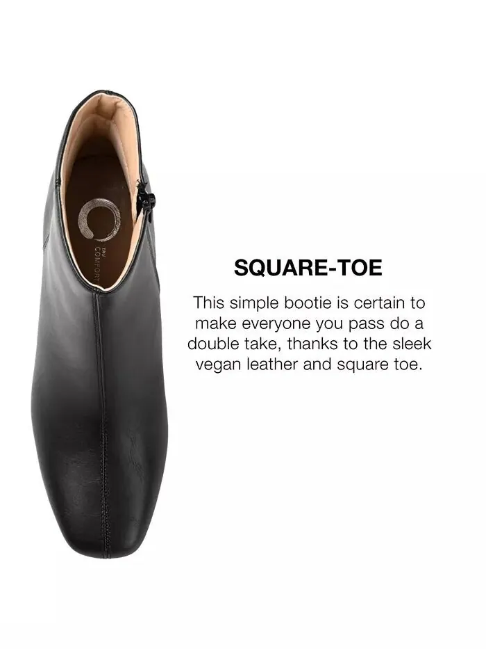Женские ботильоны Kelssa Square Toe Kitten Heel Dress Booties Journee Collection — изображение 7 из 8, черный