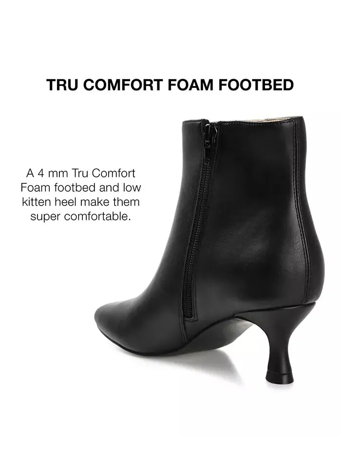 Женские ботильоны Kelssa Square Toe Kitten Heel Dress Booties Journee Collection — изображение 8 из 8, черный
