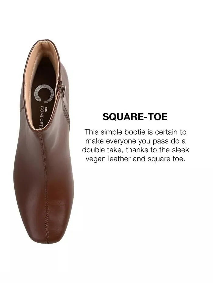 Женские ботильоны Kelssa Square Toe Kitten Heel Dress Booties Journee Collection — изображение 9 из 9, коричневый