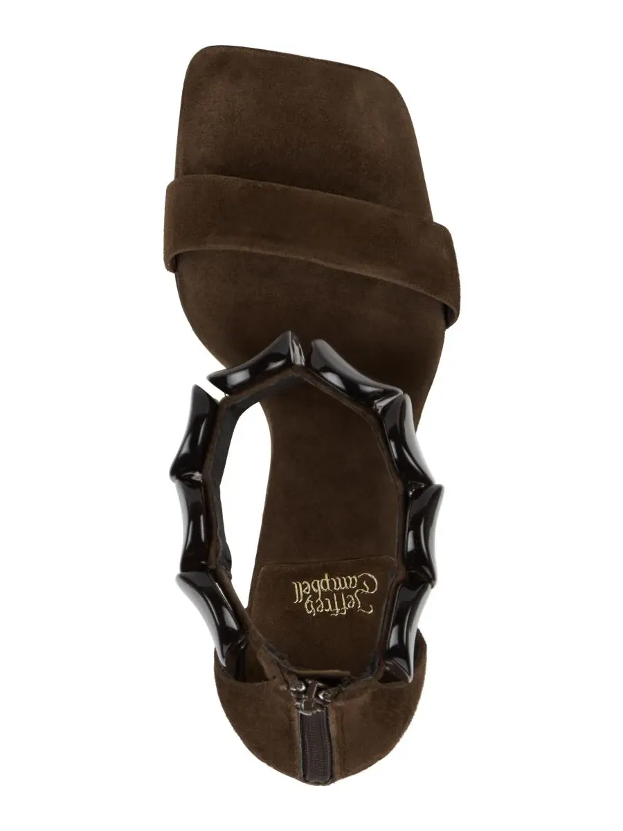 Женские сандалии Palia с декорированным банановым каблуком Jeffrey Campbell — изображение 4 из 5, коричневый
