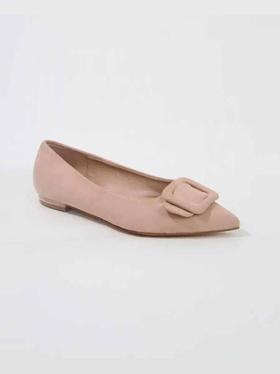 Женские балетки Rhianna Pointed Skimmer Flat BERNESS — изображение 1 из 5, бежевый