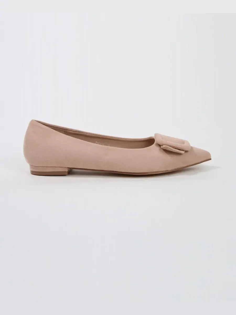 Женские балетки Rhianna Pointed Skimmer Flat BERNESS — изображение 2 из 5, бежевый