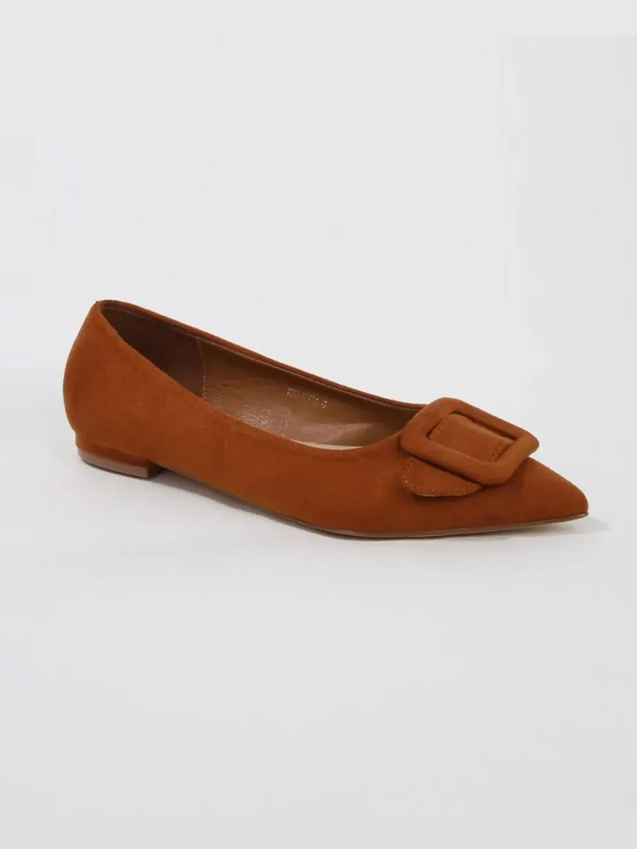 Женские балетки Rhianna Pointed Skimmer Flat BERNESS — изображение 1 из 5, верблюжий