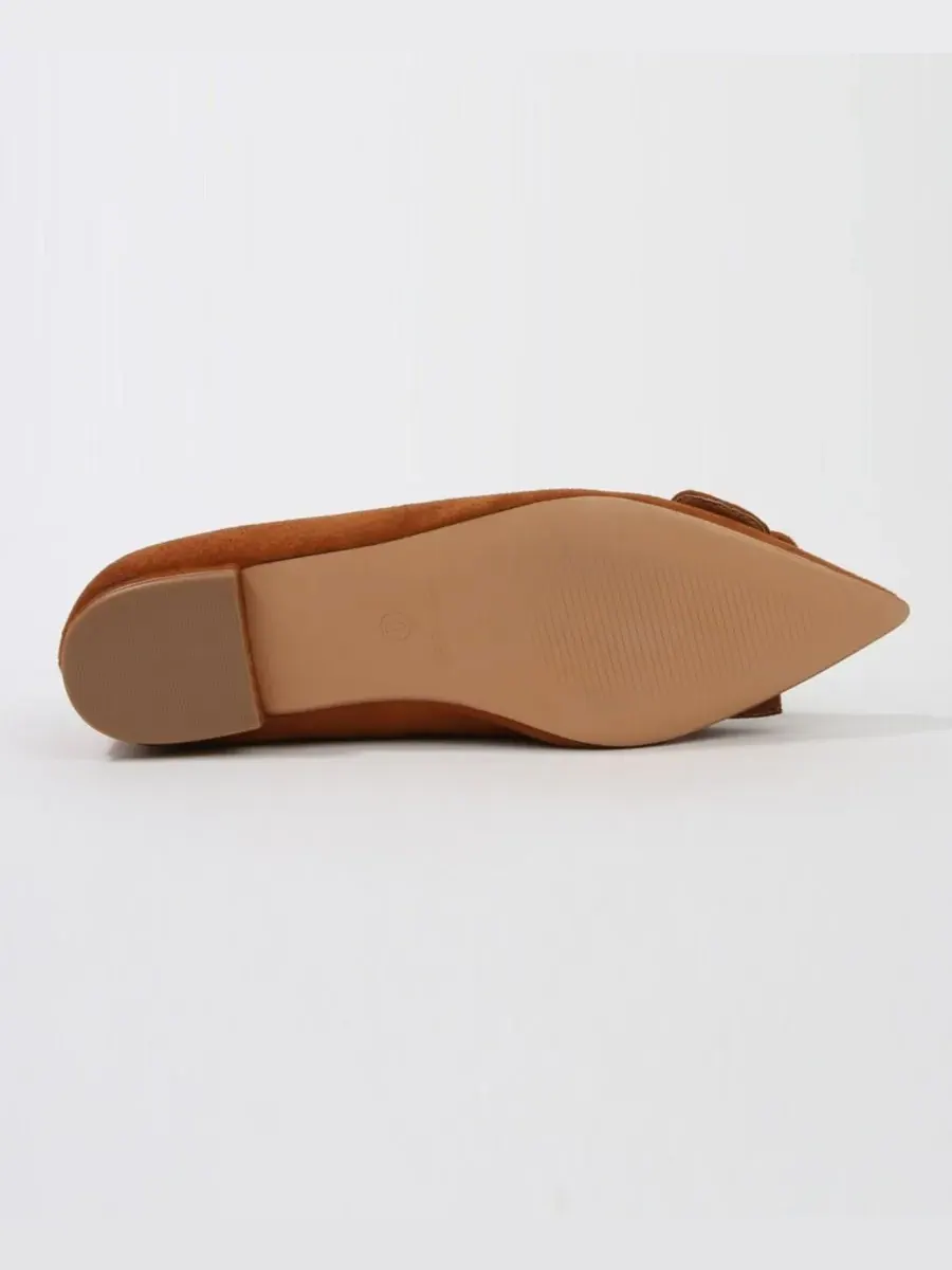 Женские балетки Rhianna Pointed Skimmer Flat BERNESS — изображение 4 из 5, верблюжий