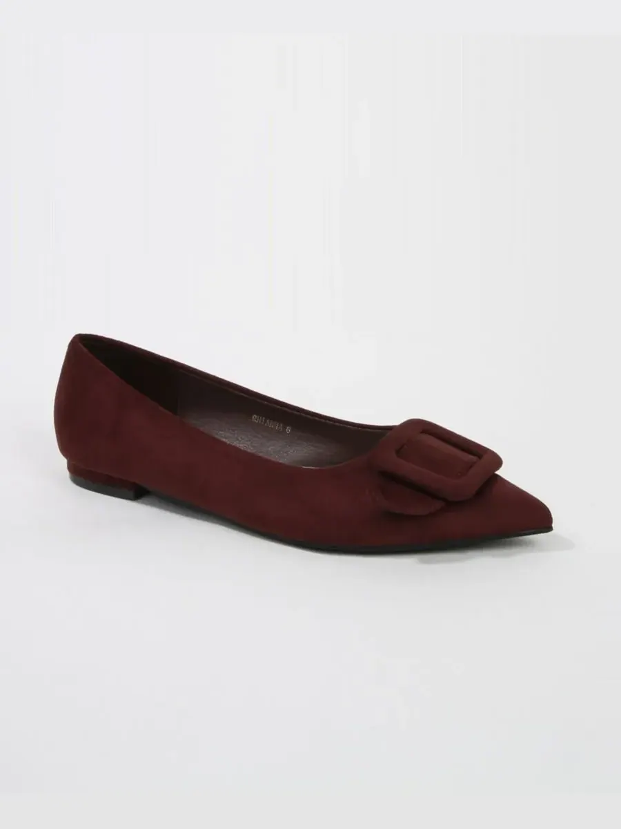 Женские балетки Rhianna Pointed Skimmer Flat BERNESS — изображение 1 из 5, коричневый