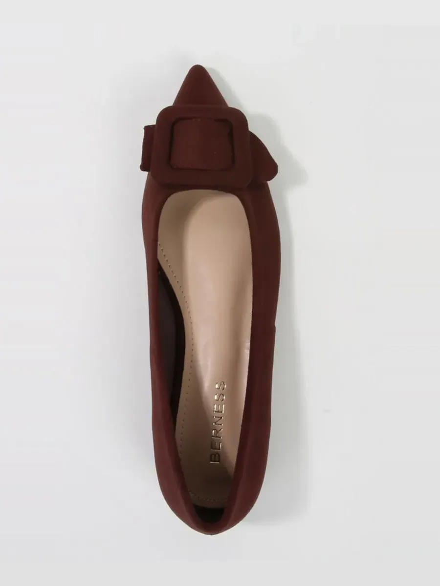 Женские балетки Rhianna Pointed Skimmer Flat BERNESS — изображение 4 из 5, коричневый