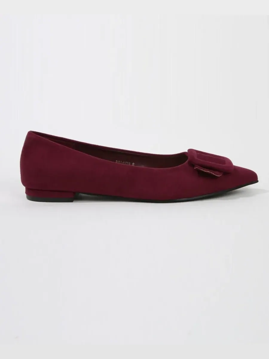 Женские балетки Rhianna Pointed Skimmer Flat BERNESS — изображение 2 из 5, красный