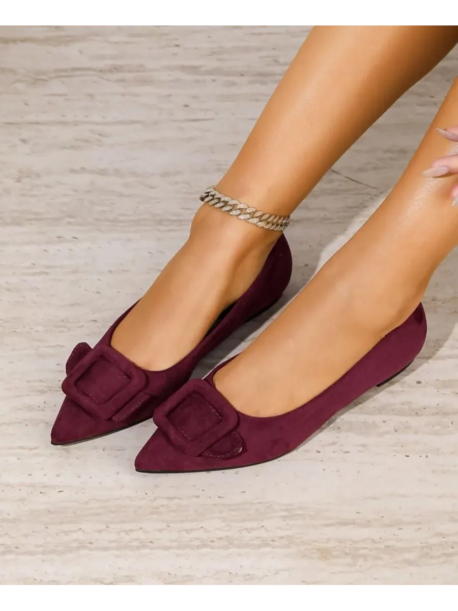 Женские балетки Rhianna Pointed Skimmer Flat BERNESS — изображение 5 из 5, красный
