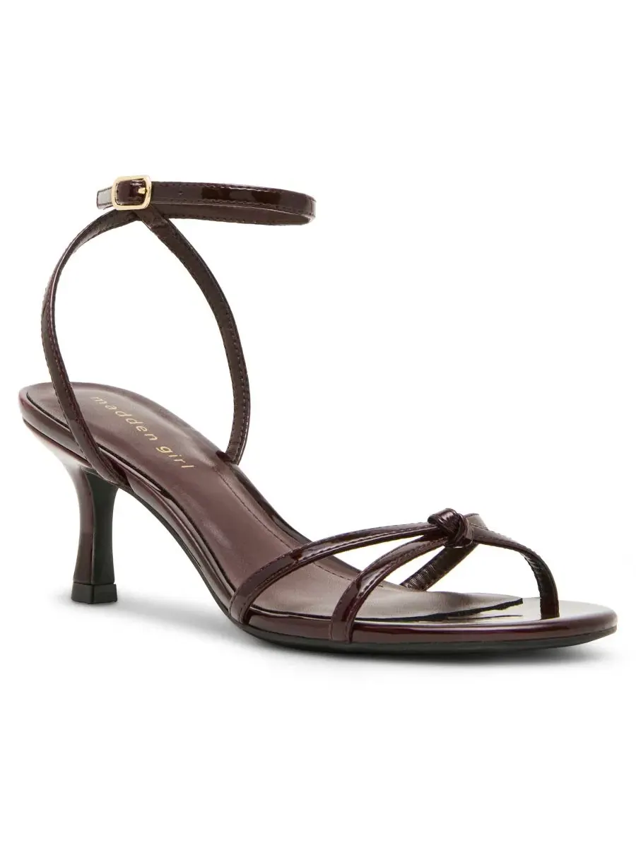 Босоножки на высоком каблуке с переплетением Madden Girl, Merlot Patent