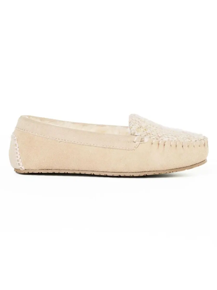 Женские тапочки-слипоны из замши с блестящим трикотажем, модель Cosi Venetian Suede Sparkle Knit — изображение 4 из 6