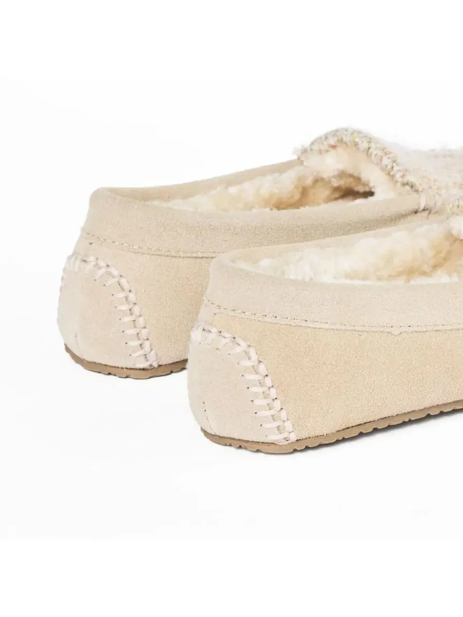 Женские тапочки-слипоны из замши с блестящим трикотажем, модель Cosi Venetian Suede Sparkle Knit — изображение 5 из 6