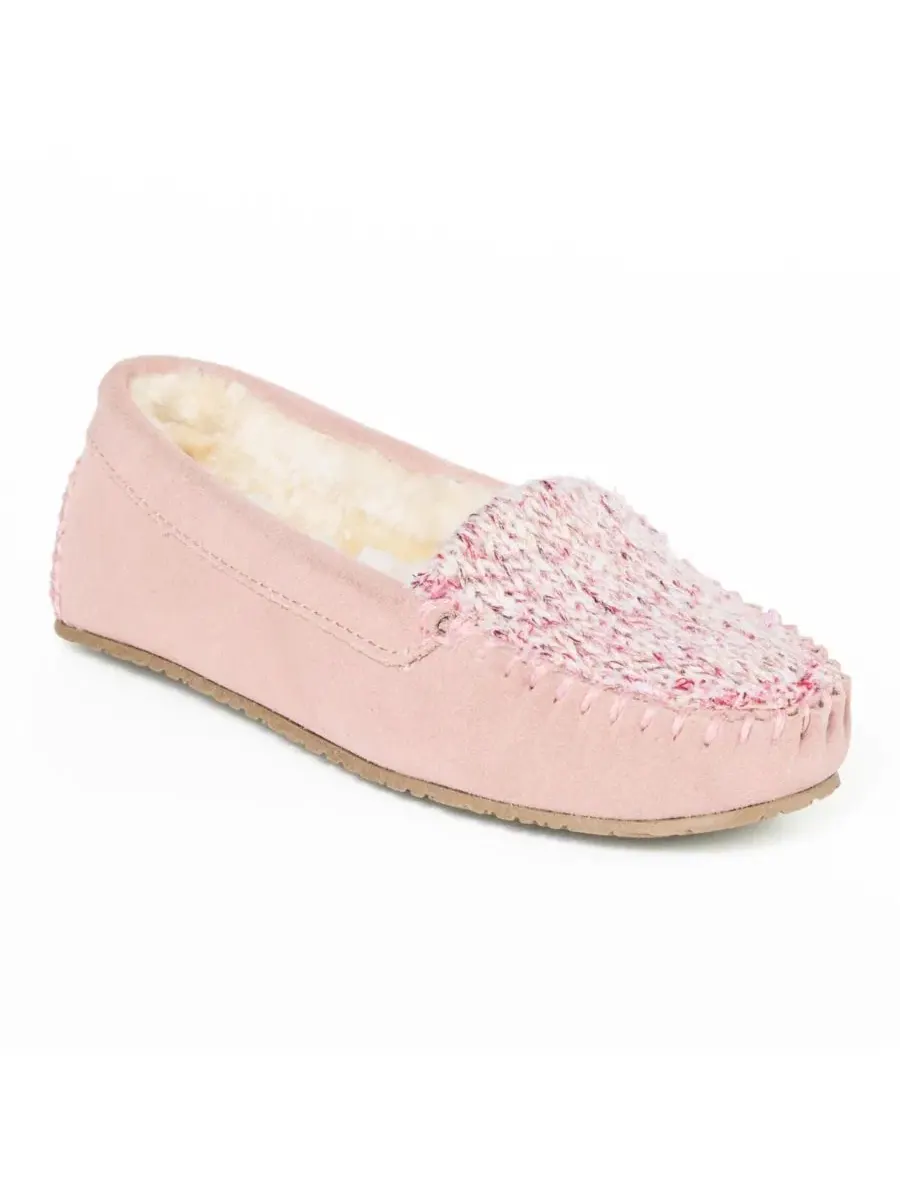 Женские тапочки-слипоны с блестящим трикотажем и меховой подкладкой Cosi Venetian Suede Sparkle