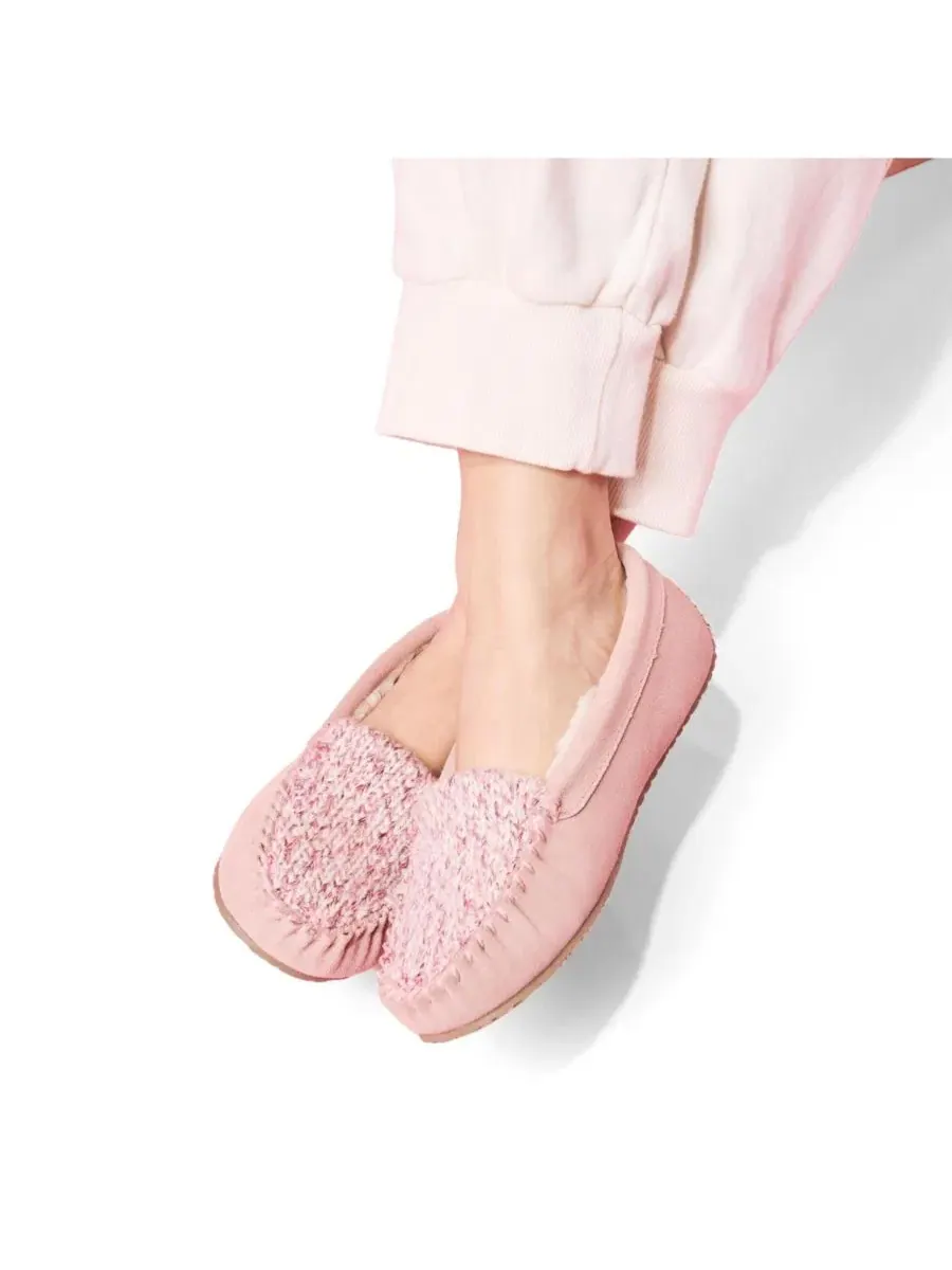 Женские тапочки-слипоны с блестящим трикотажем и меховой подкладкой Cosi Venetian Suede Sparkle — изображение 2 из 8, розовый