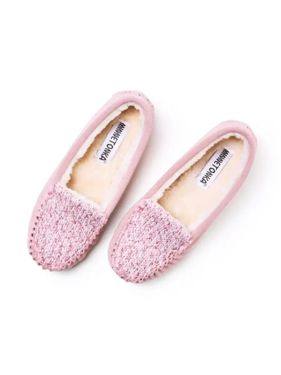Женские тапочки-слипоны с блестящим трикотажем и меховой подкладкой Cosi Venetian Suede Sparkle — изображение 4 из 8, розовый