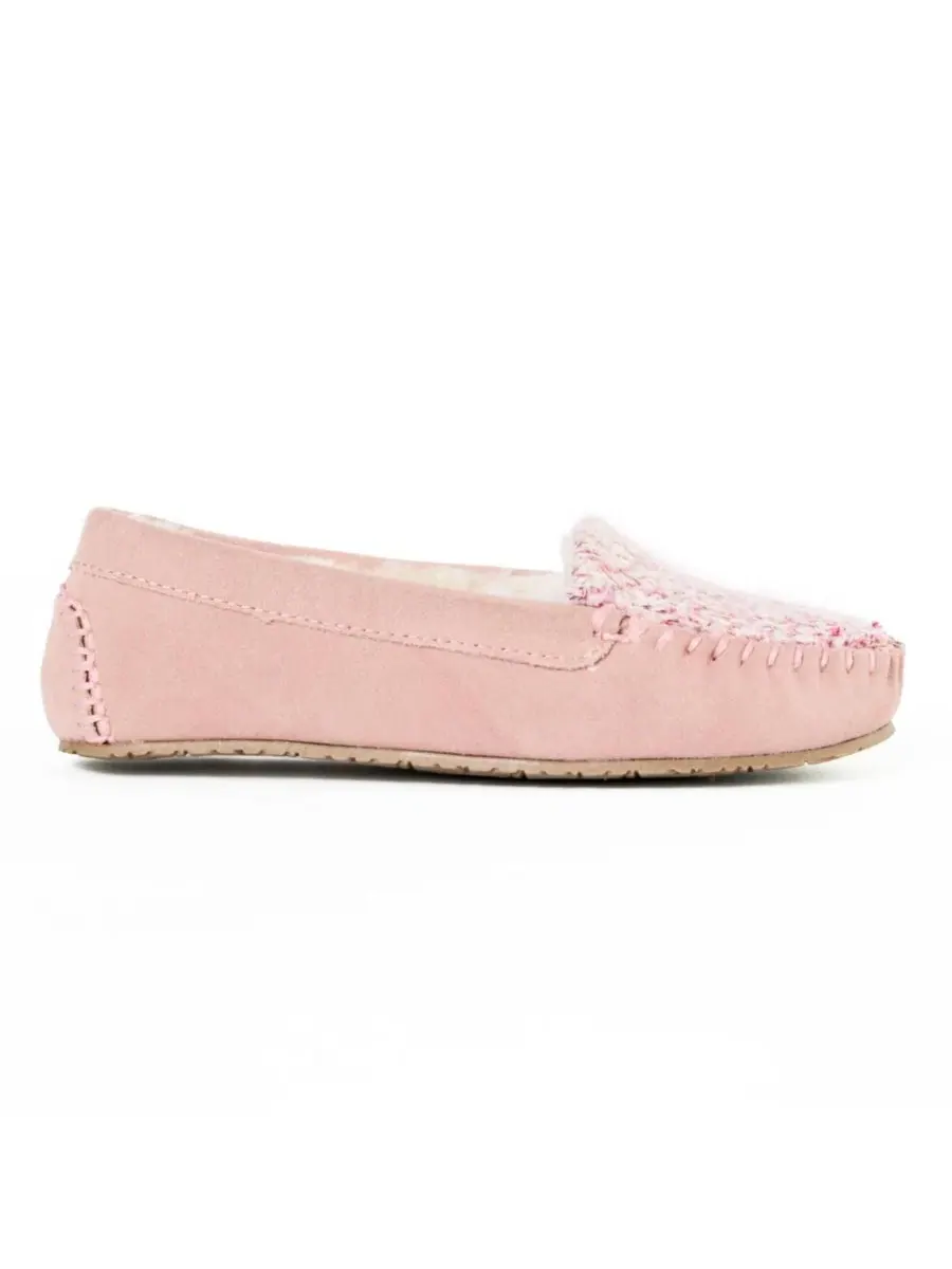 Женские тапочки-слипоны с блестящим трикотажем и меховой подкладкой Cosi Venetian Suede Sparkle — изображение 6 из 8, розовый