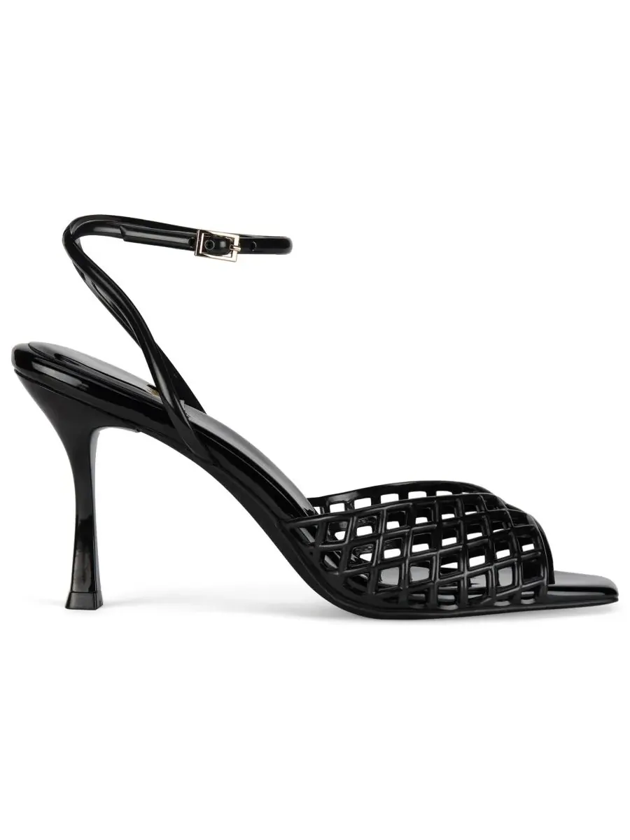 Женские сандалии Lattix Caged Jelly на среднем каблуке Jeffrey Campbell — изображение 2 из 5, черный