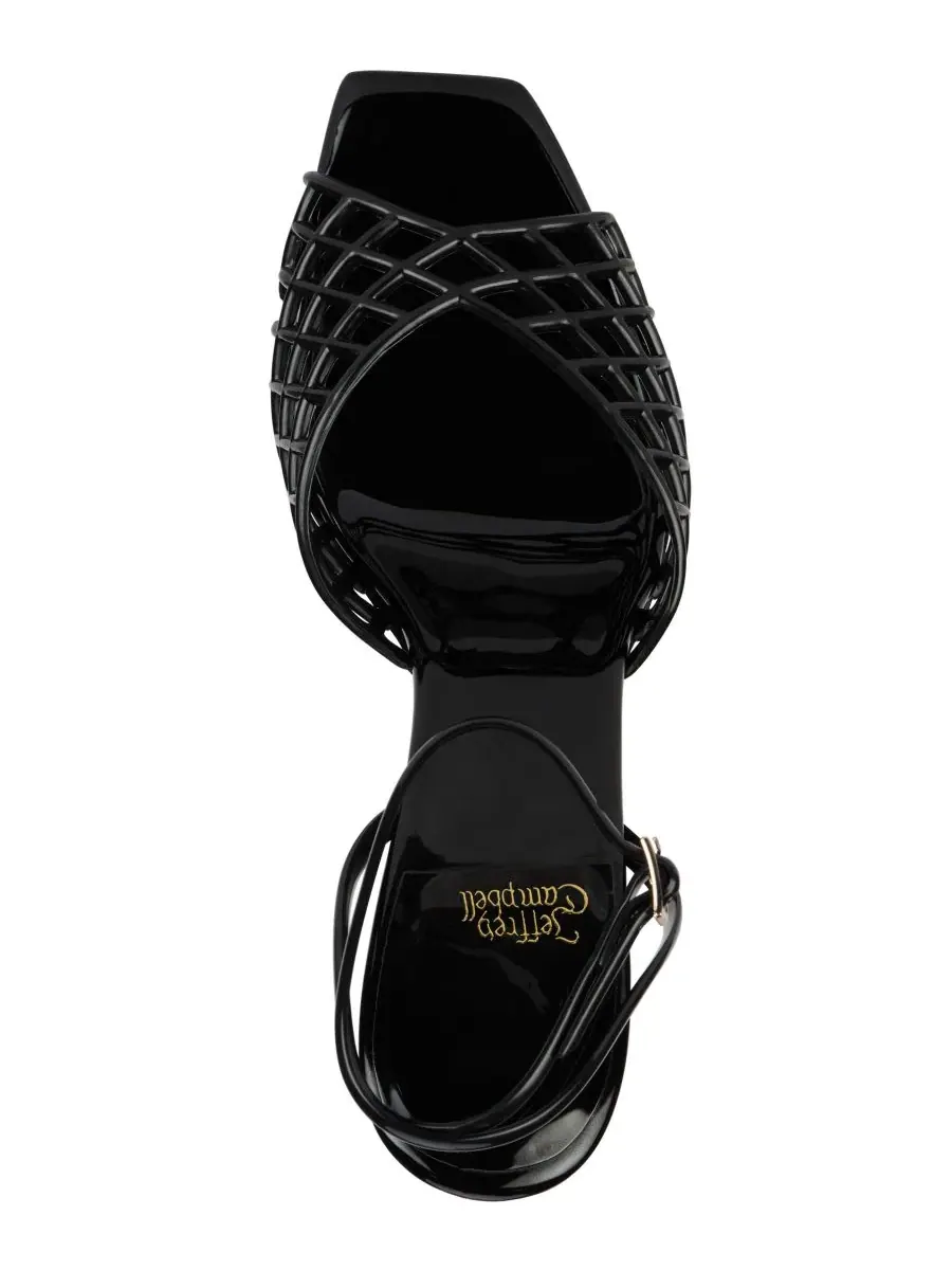 Женские сандалии Lattix Caged Jelly на среднем каблуке Jeffrey Campbell — изображение 4 из 5, черный