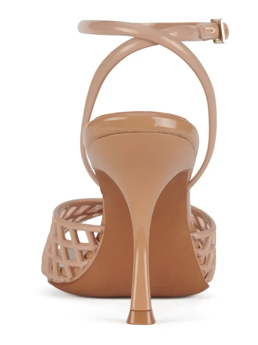 Женские сандалии Lattix Caged Jelly на среднем каблуке Jeffrey Campbell — изображение 3 из 5, прозрачный