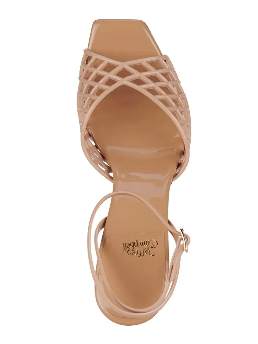Женские сандалии Lattix Caged Jelly на среднем каблуке Jeffrey Campbell — изображение 4 из 5, прозрачный