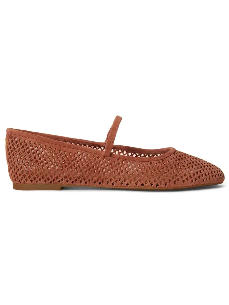 Женские перфорированные балетки Jayna Mary Jane Lauren Ralph Lauren — изображение 2 из 4, красный