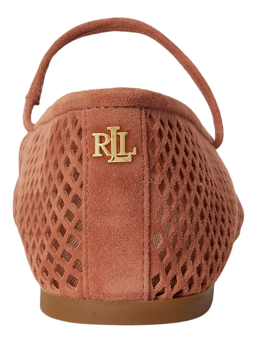 Женские перфорированные балетки Jayna Mary Jane Lauren Ralph Lauren — изображение 3 из 4, красный