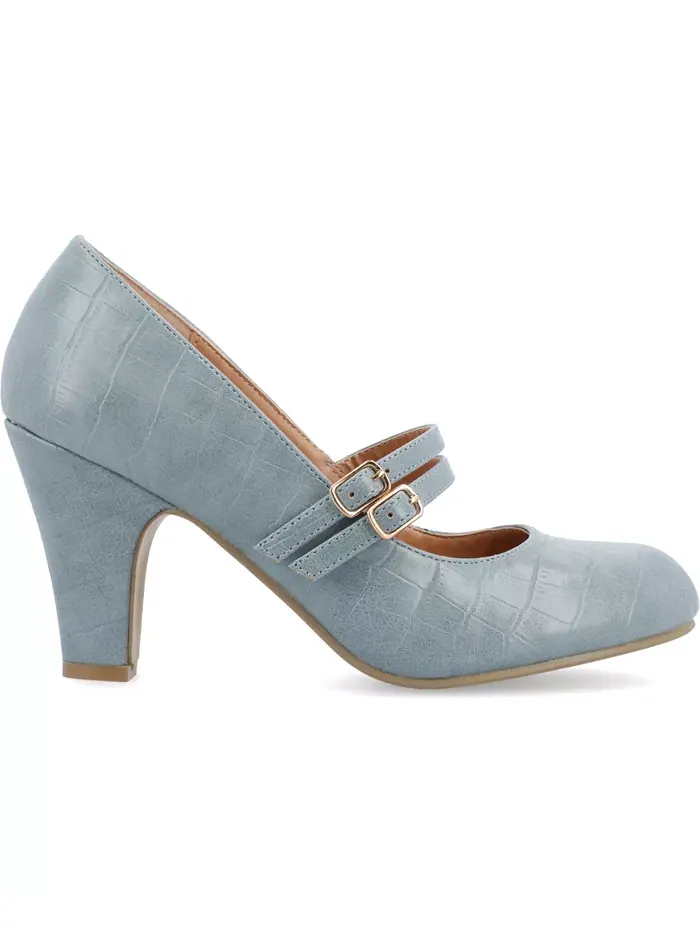 Женские туфли Mary Jane Windy Double Strap на каблуке Journee Collection — изображение 2 из 10, синий