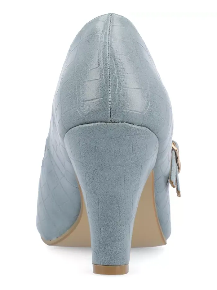Женские туфли Mary Jane Windy Double Strap на каблуке Journee Collection — изображение 3 из 10, синий