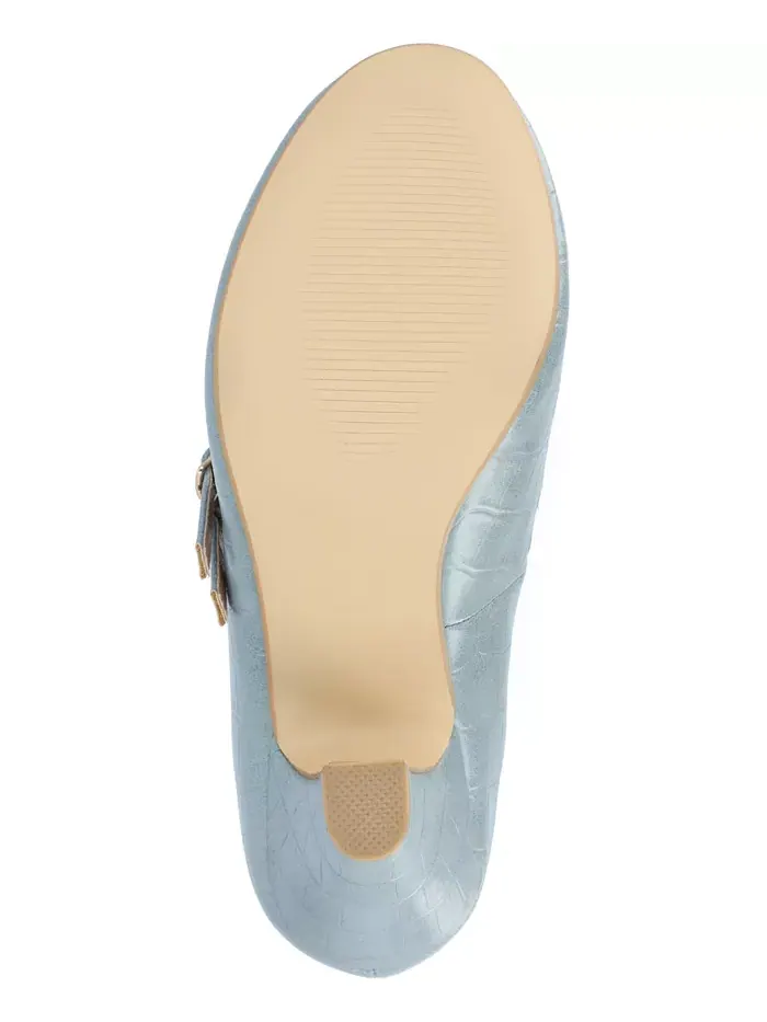Женские туфли Mary Jane Windy Double Strap на каблуке Journee Collection — изображение 5 из 10, синий