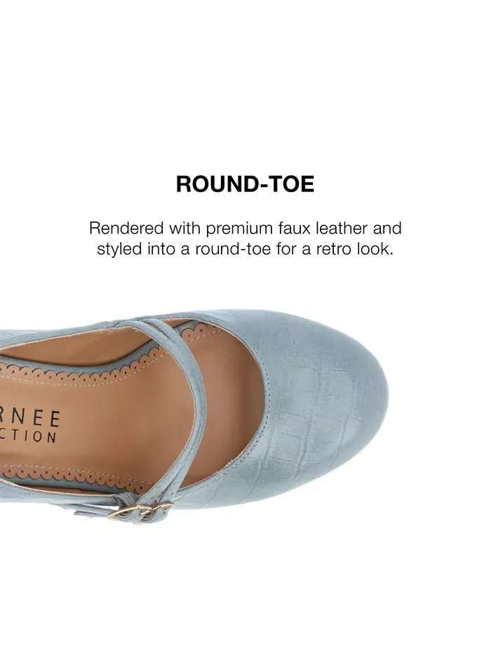 Женские туфли Mary Jane Windy Double Strap на каблуке Journee Collection — изображение 8 из 10, синий