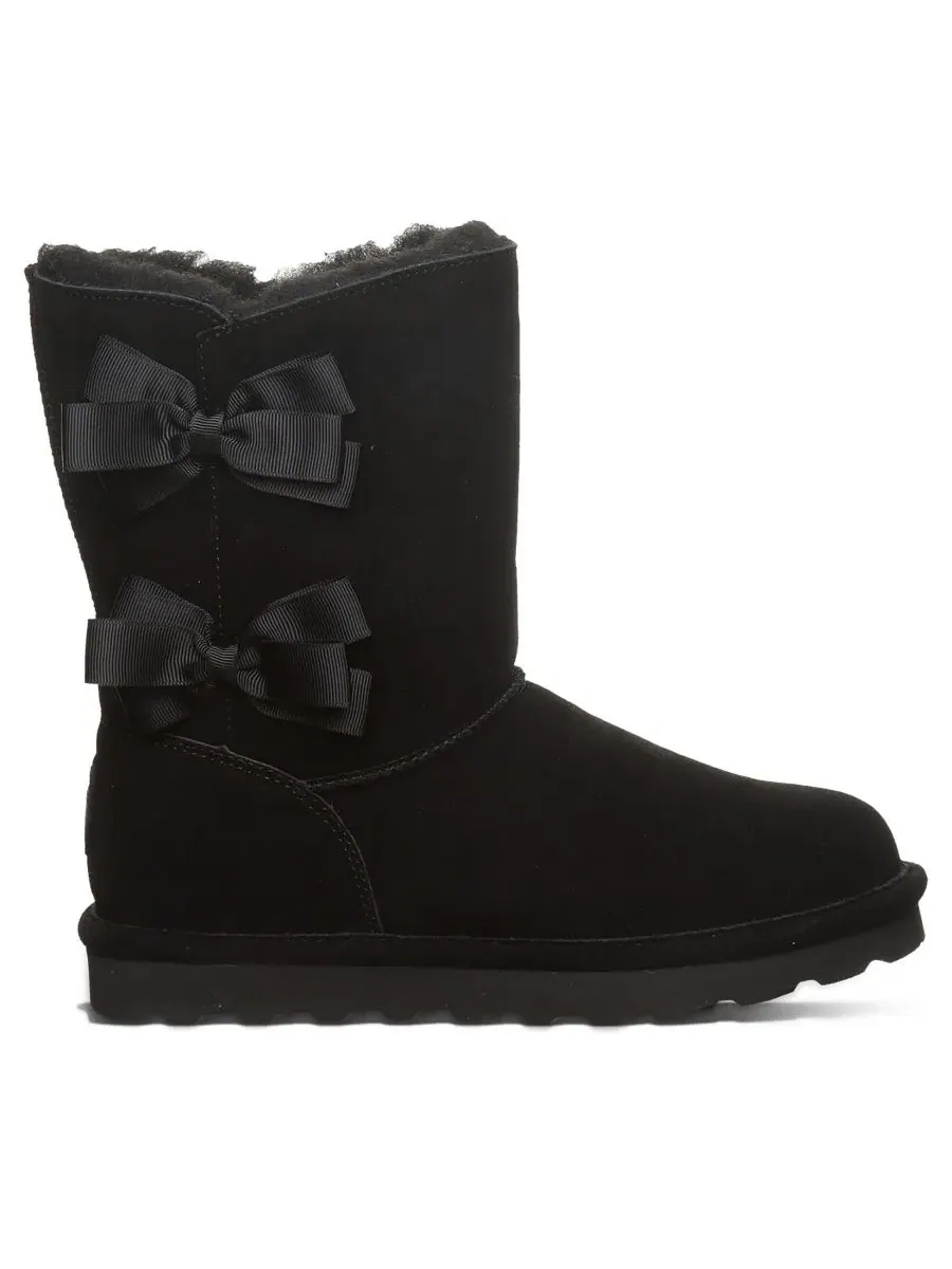 Ботинки Zaria Ribbon Bow Detail Mid-Calf с бантом BEARPAW — изображение 2 из 8, черный