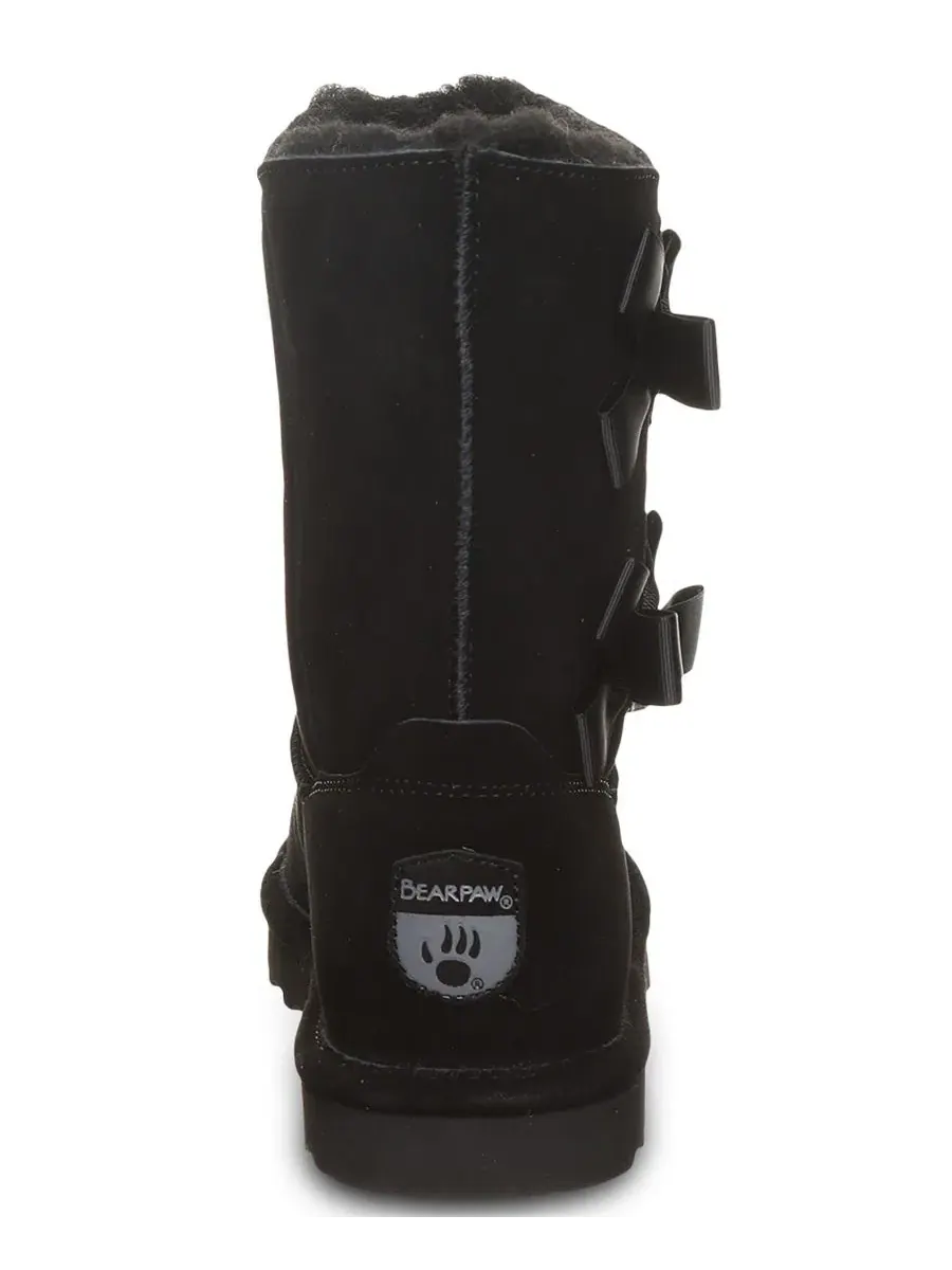 Ботинки Zaria Ribbon Bow Detail Mid-Calf с бантом BEARPAW — изображение 3 из 8, черный