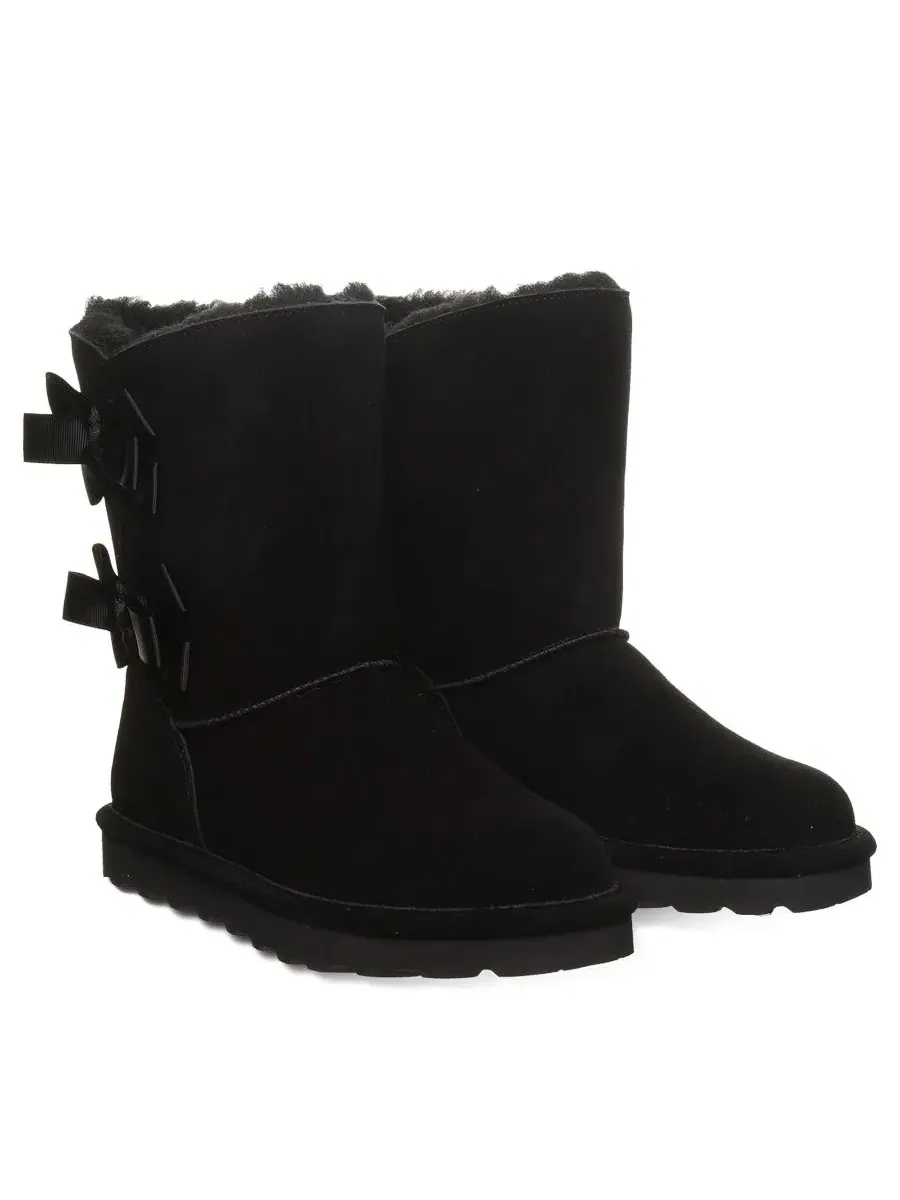 Ботинки Zaria Ribbon Bow Detail Mid-Calf с бантом BEARPAW — изображение 8 из 8, черный
