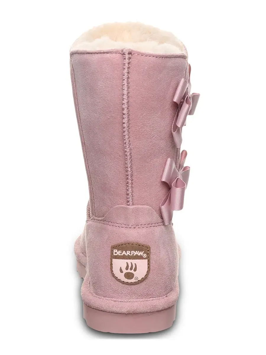 Женские сапоги Zaria Ribbon Bow Detail Mid-Calf с бантом BEARPAW — изображение 3 из 8, розовый