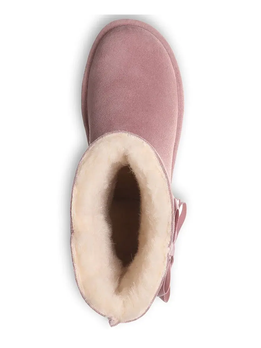 Женские сапоги Zaria Ribbon Bow Detail Mid-Calf с бантом BEARPAW — изображение 4 из 8, розовый