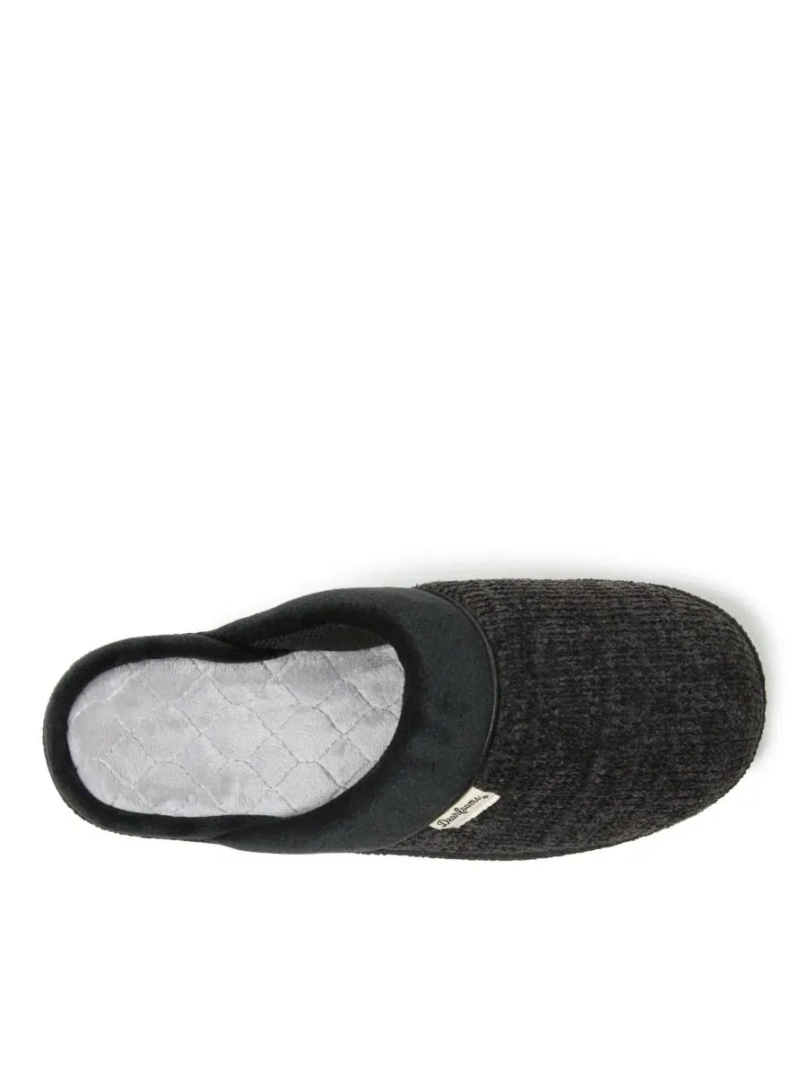 Домашние тапочки-сабо Samantha Chenille Scuff с мягкой подкладкой Dearfoams — изображение 4 из 4, черный