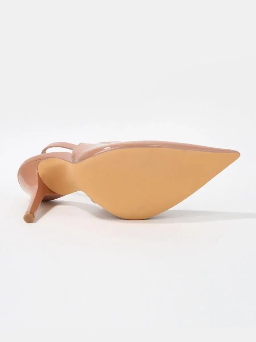 Туфли-лодочки с острым носком и стелькой на каблуке 10 см Crescentia Patent Slingback Stiletto — изображение 5 из 6