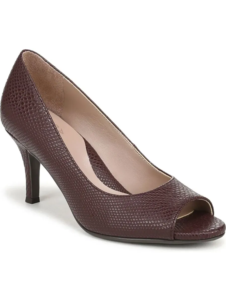 Туфли-лодочки Locke с открытым носком, бренд Naturalizer, цвет Merlot Snake Faux Leather