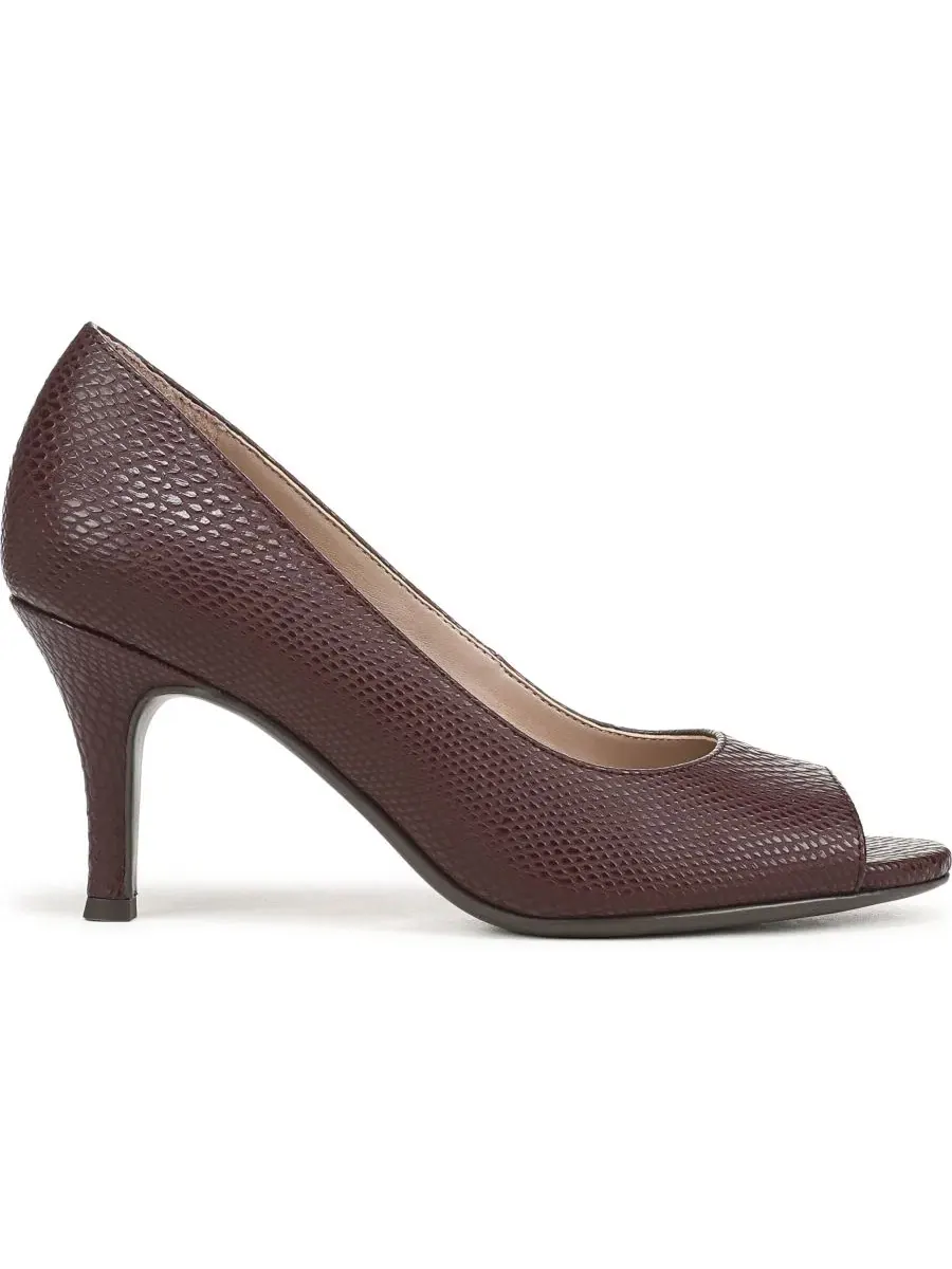 Туфли-лодочки Locke с открытым носком, бренд Naturalizer, цвет Merlot Snake Faux Leather — изображение 2 из 5