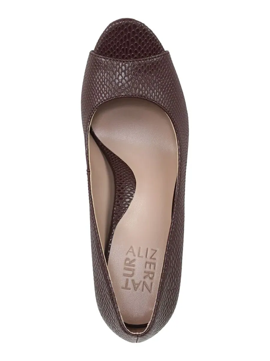 Туфли-лодочки Locke с открытым носком, бренд Naturalizer, цвет Merlot Snake Faux Leather — изображение 4 из 5