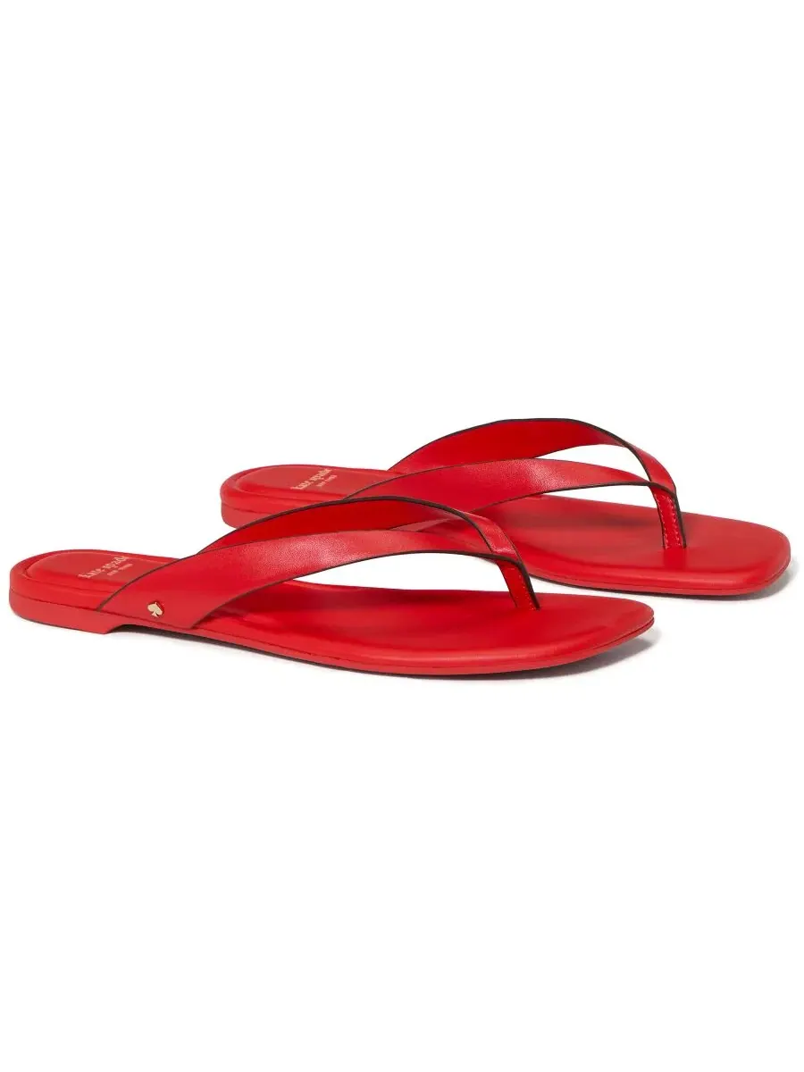 Сланцы-вьетнамки Sandie кожаные Kate Spade New York — изображение 5 из 6, красный
