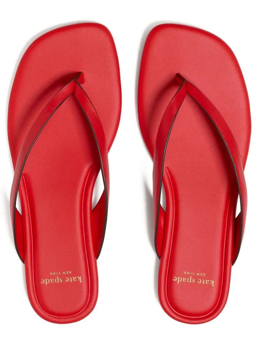 Сланцы-вьетнамки Sandie кожаные Kate Spade New York — изображение 6 из 6, красный