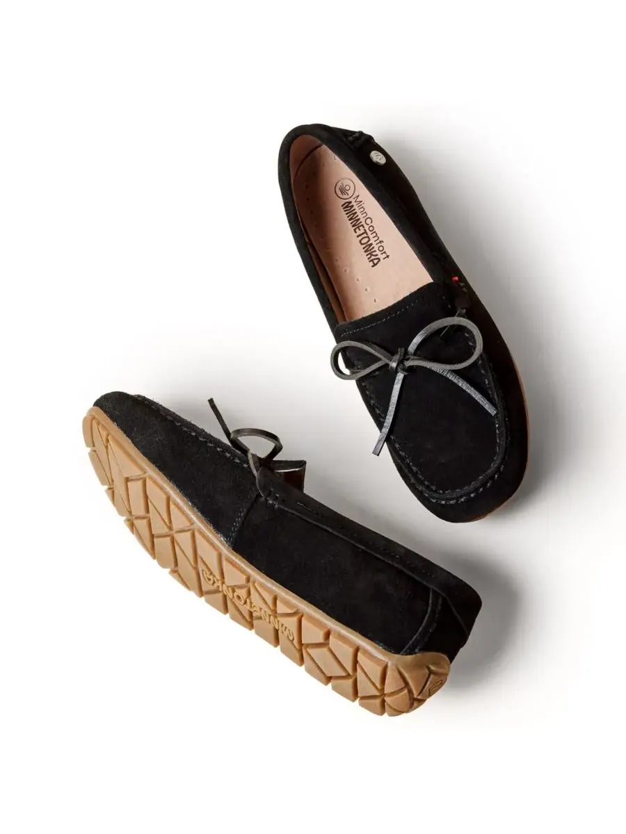 Minnetonka Женские замшевые лоферы-мокасины — изображение 4 из 6, черный