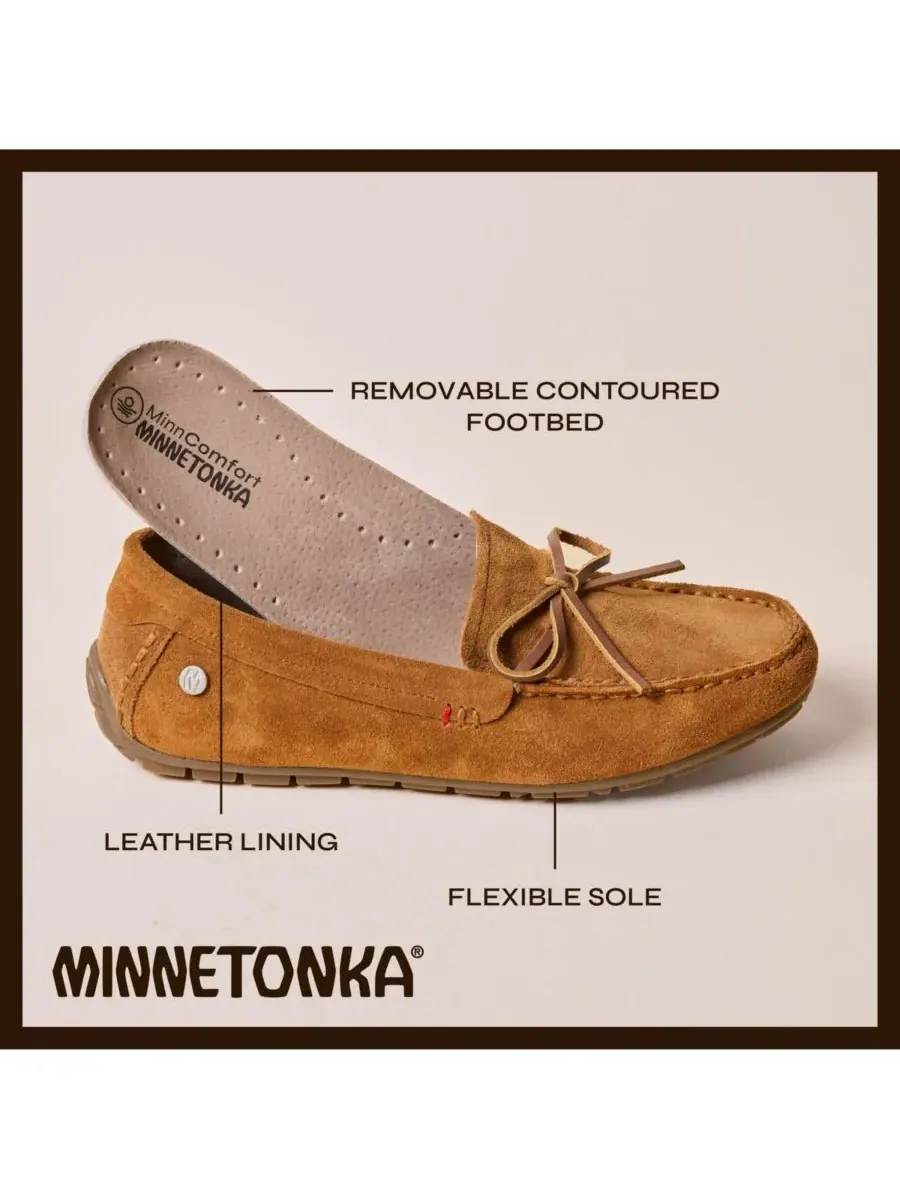 Minnetonka Женские замшевые лоферы-мокасины — изображение 4 из 6, коричневый