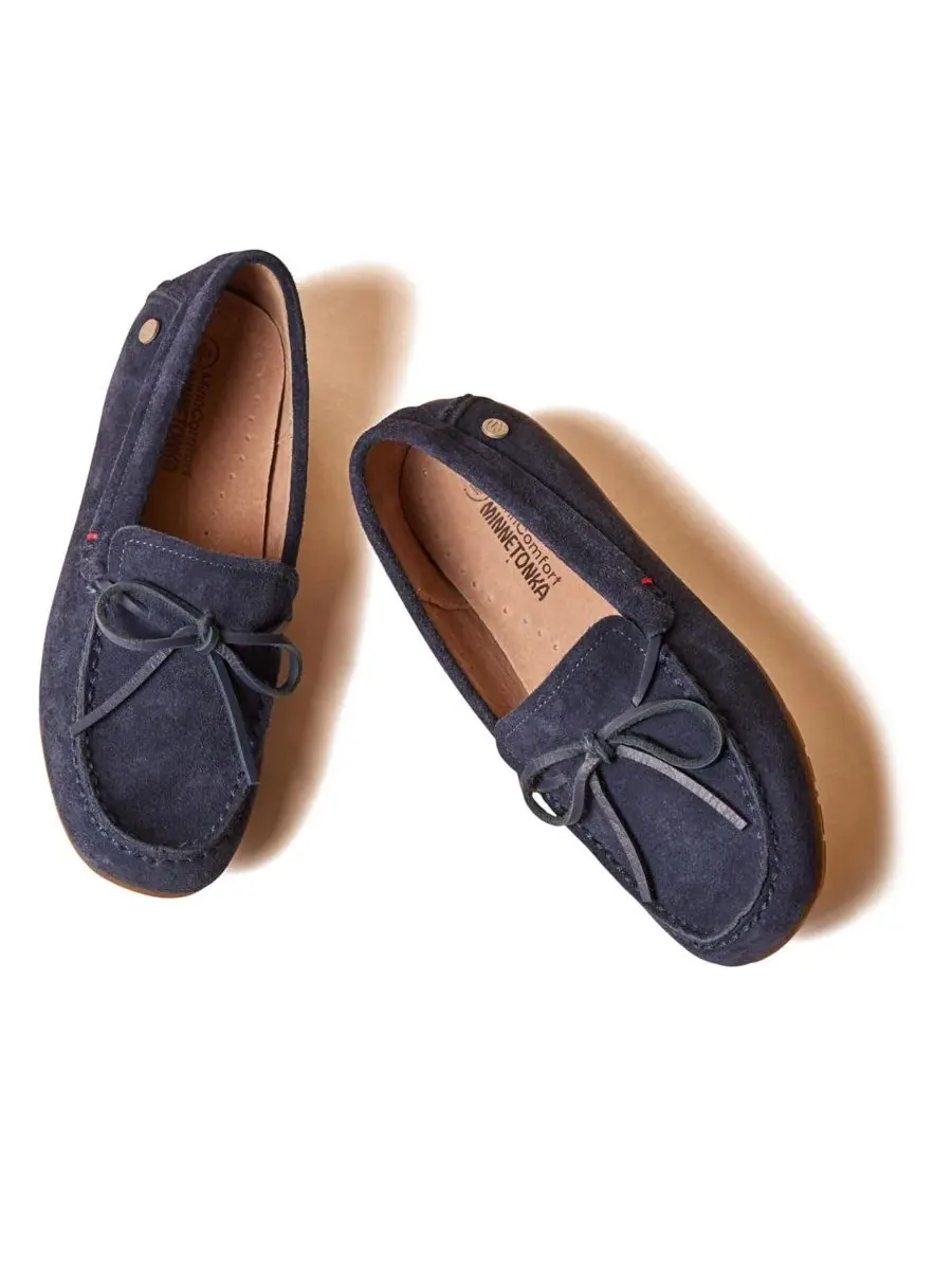 Minnetonka Женские замшевые лоферы-мокасины — изображение 4 из 6, темно-синий