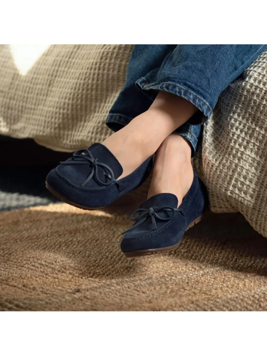 Minnetonka Женские замшевые лоферы-мокасины — изображение 5 из 6, темно-синий