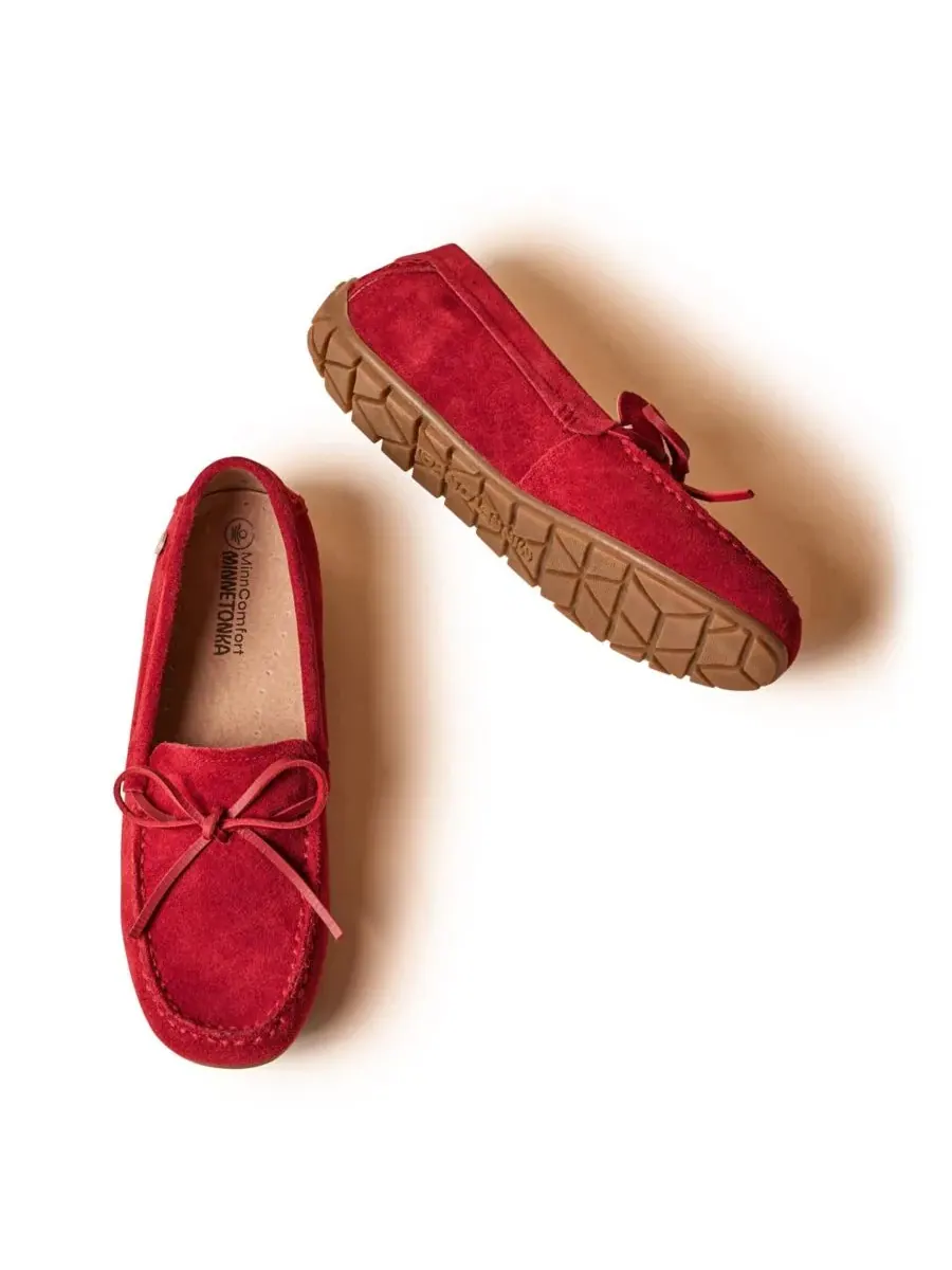 Minnetonka Женские замшевые лоферы-мокасины — изображение 4 из 6, красный