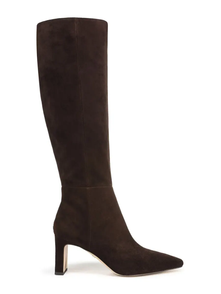 Женские сапоги Sylvia Extra Wide Calf Zip Tall с мысом Sam Edelman — изображение 2 из 5, коричневый