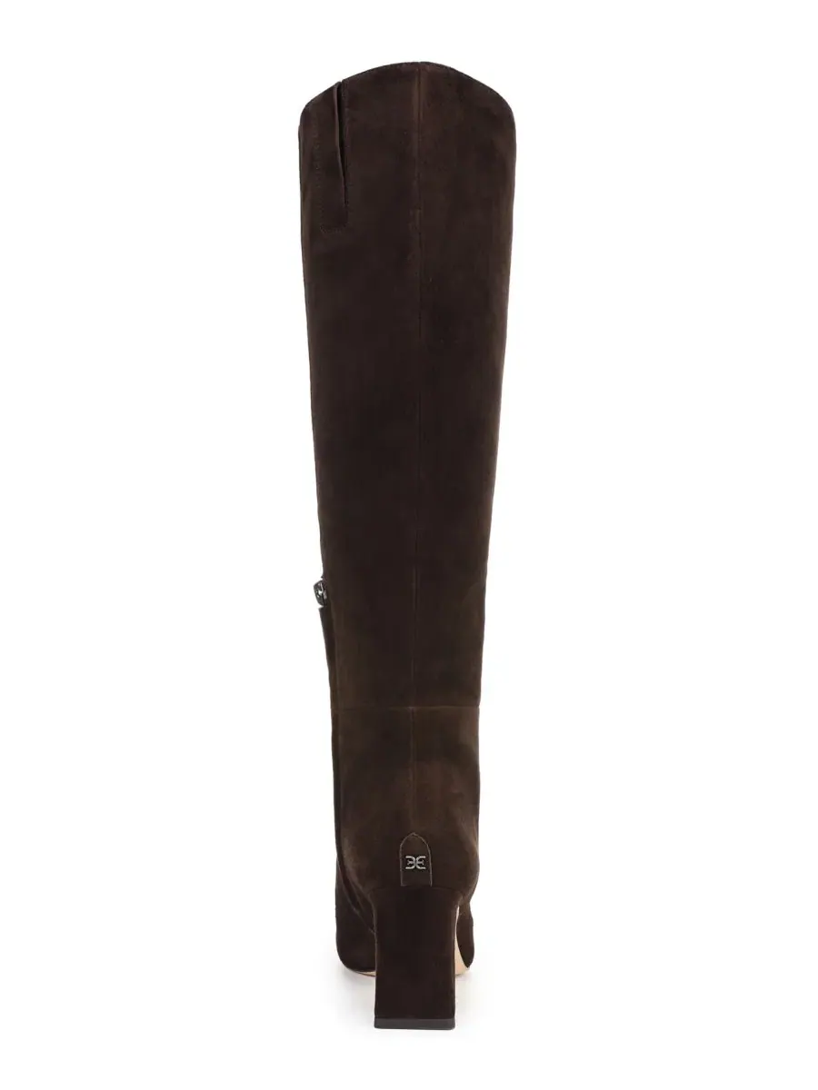 Женские сапоги Sylvia Extra Wide Calf Zip Tall с мысом Sam Edelman — изображение 3 из 5, коричневый