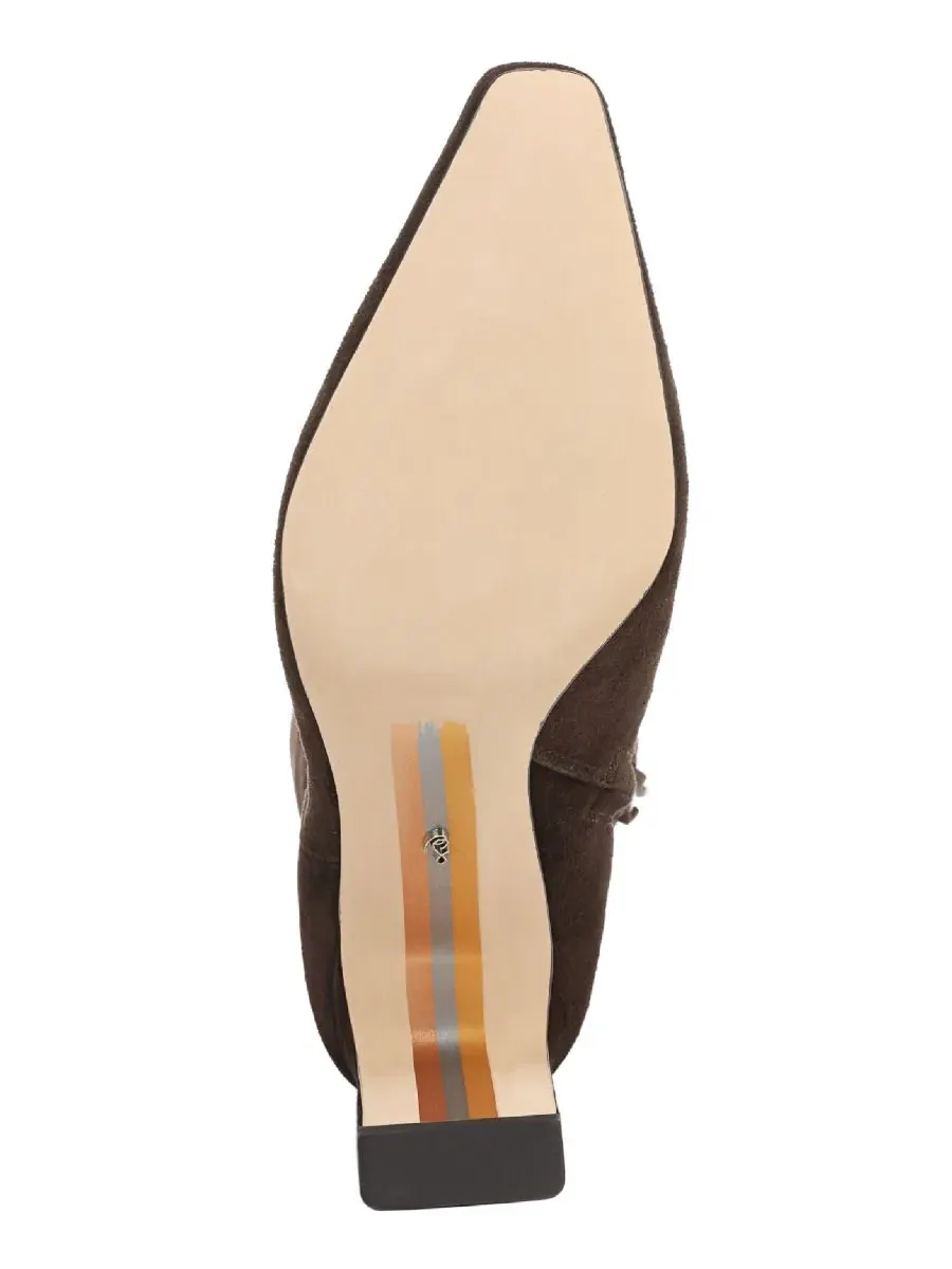 Женские сапоги Sylvia Extra Wide Calf Zip Tall с мысом Sam Edelman — изображение 5 из 5, коричневый